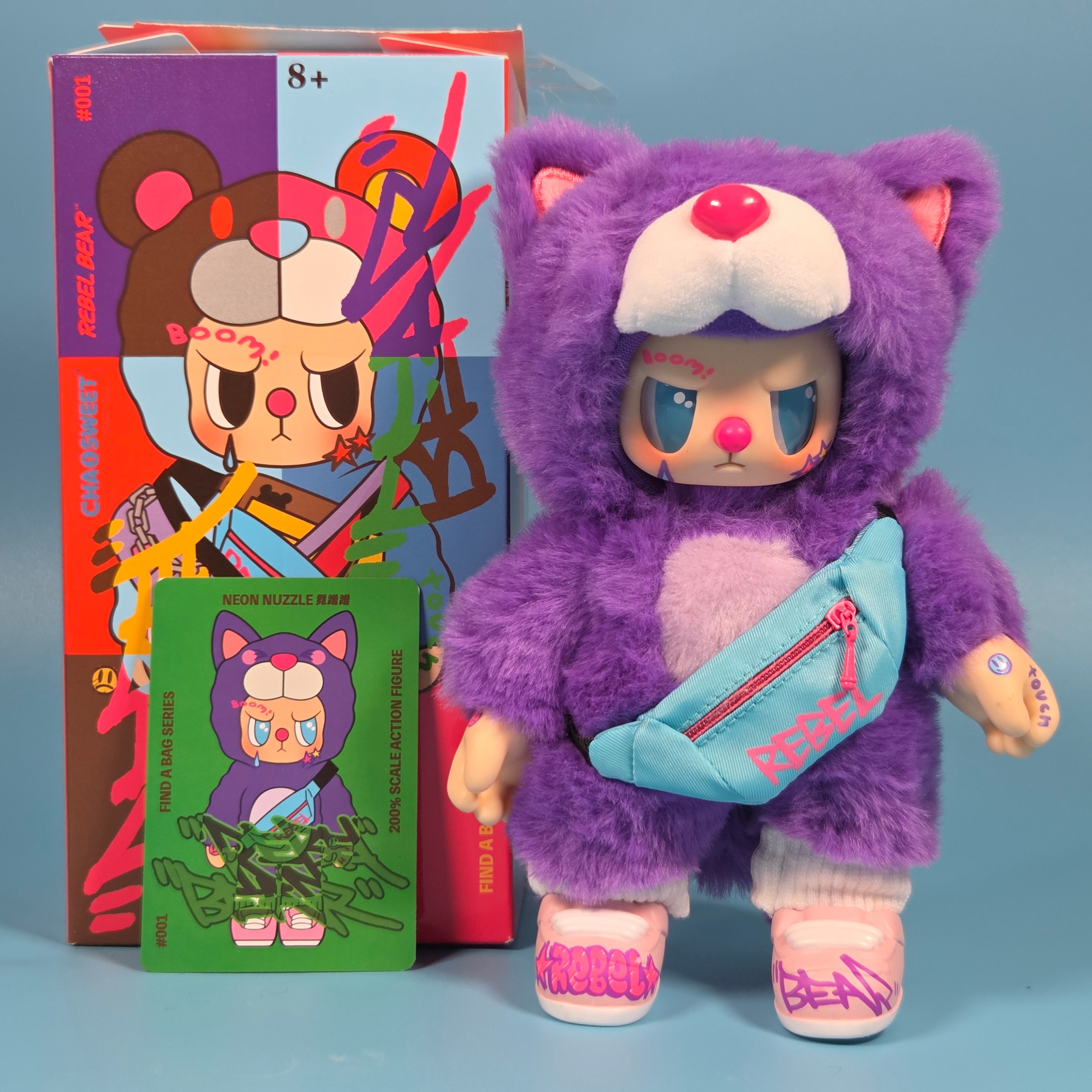 Rebel Bears Find a Bag Series Plush Figures - Neon Nuzzle – Mini