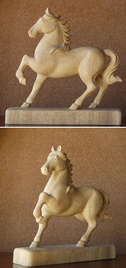 木彫 干支 午（馬） | 木彫り彫刻制作 越前彫刻工房