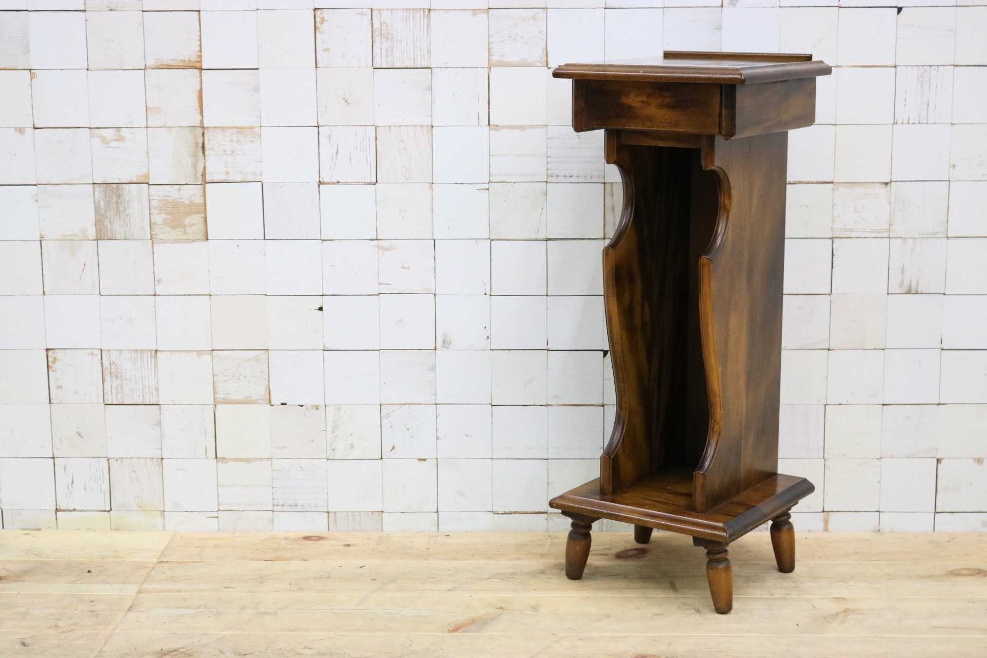 GMFS387○karimoku / カリモク オールドカリモク 電話台 花台 飾り棚