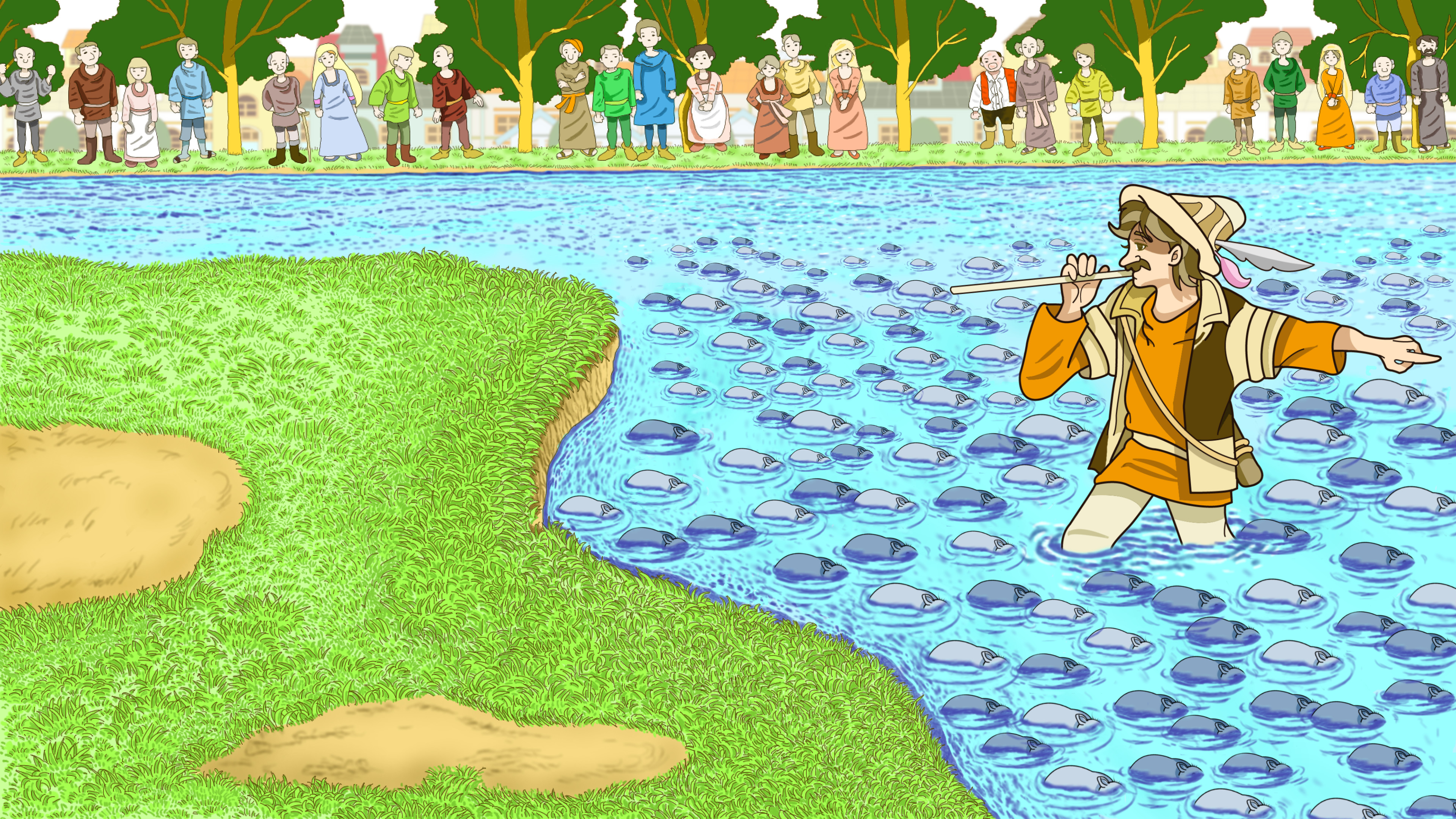 ハメルンの笛吹 The Pied Piper Of Hamelin ドイツの昔話(Old stories