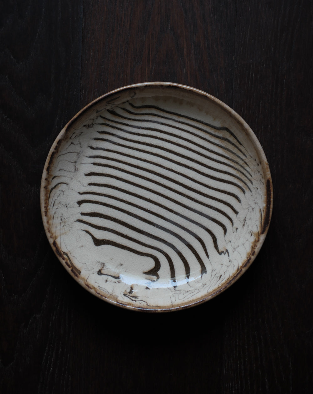 練上」白黑紋・九寸皿– 山竹｜Koya Sanju