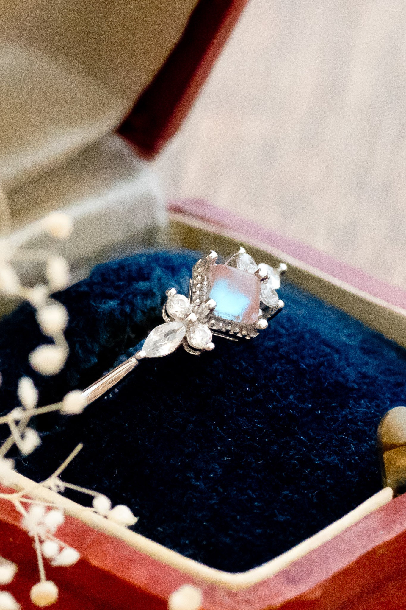 スクエア型 マットアンティークサフィレット シルバーリング