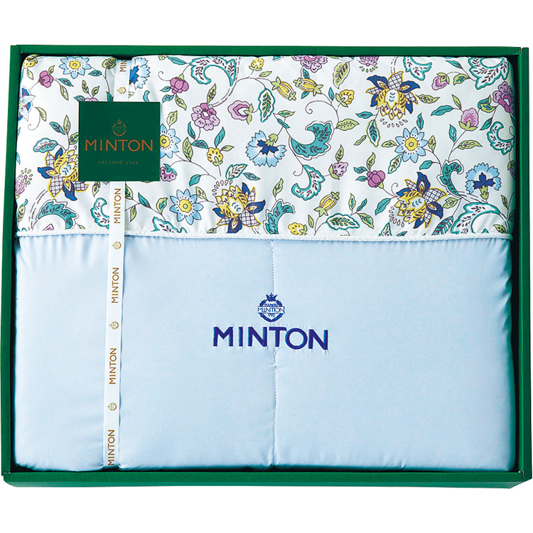 ミントン・シルク混肌掛けふとん ブルーMNSF40801BL|ギフト