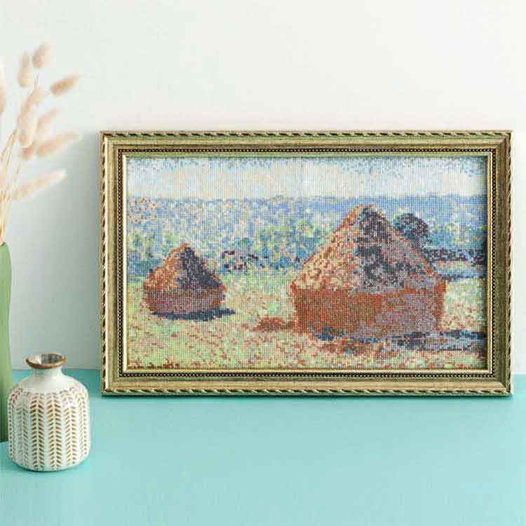 ☆［ホビーラホビーレ］クロスステッチフレーム＜積みわら、夏の終わり