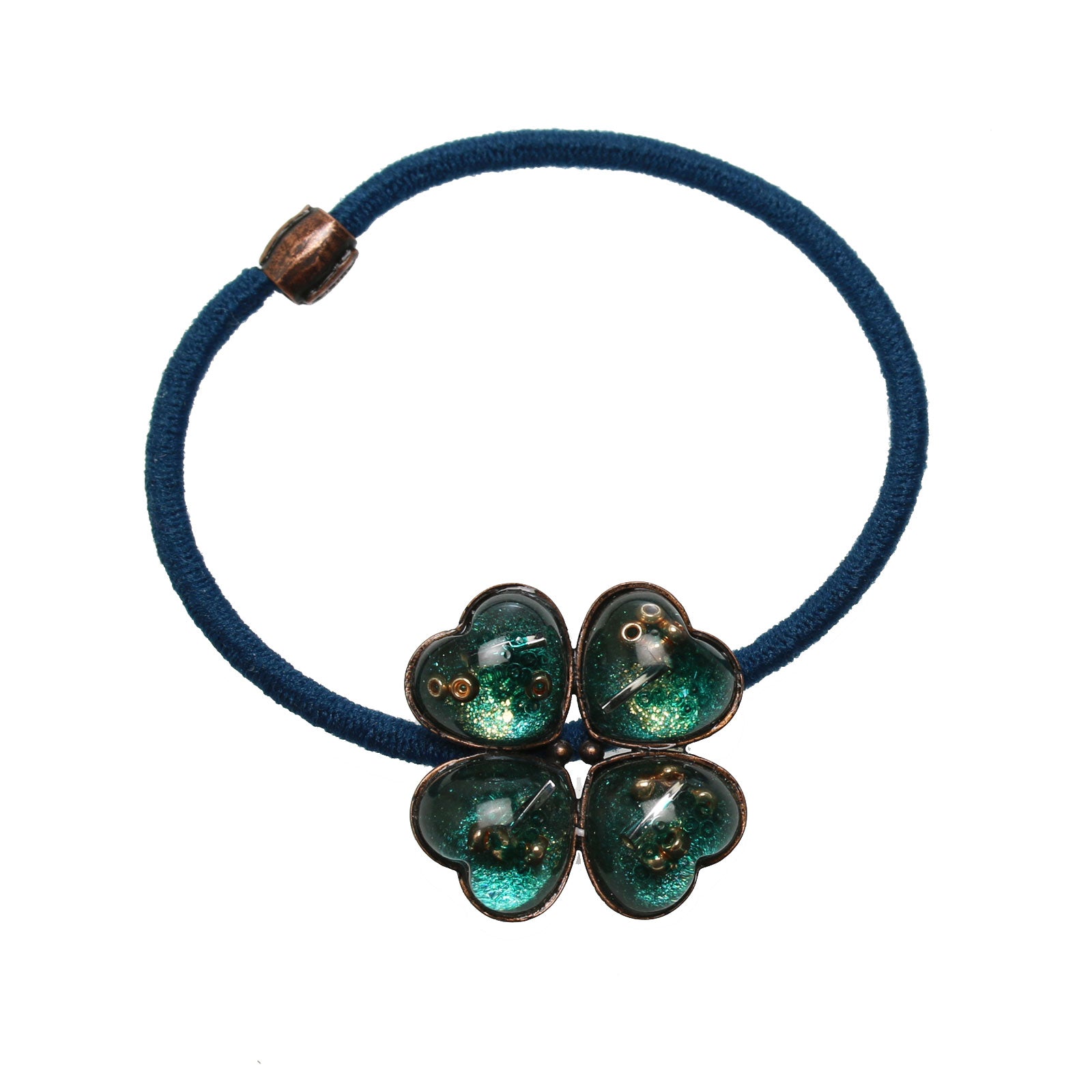 ヘアゴム エメラルドグリーン 四つ葉 おしゃれ 綺麗 贈り物 – TAMARUSAN