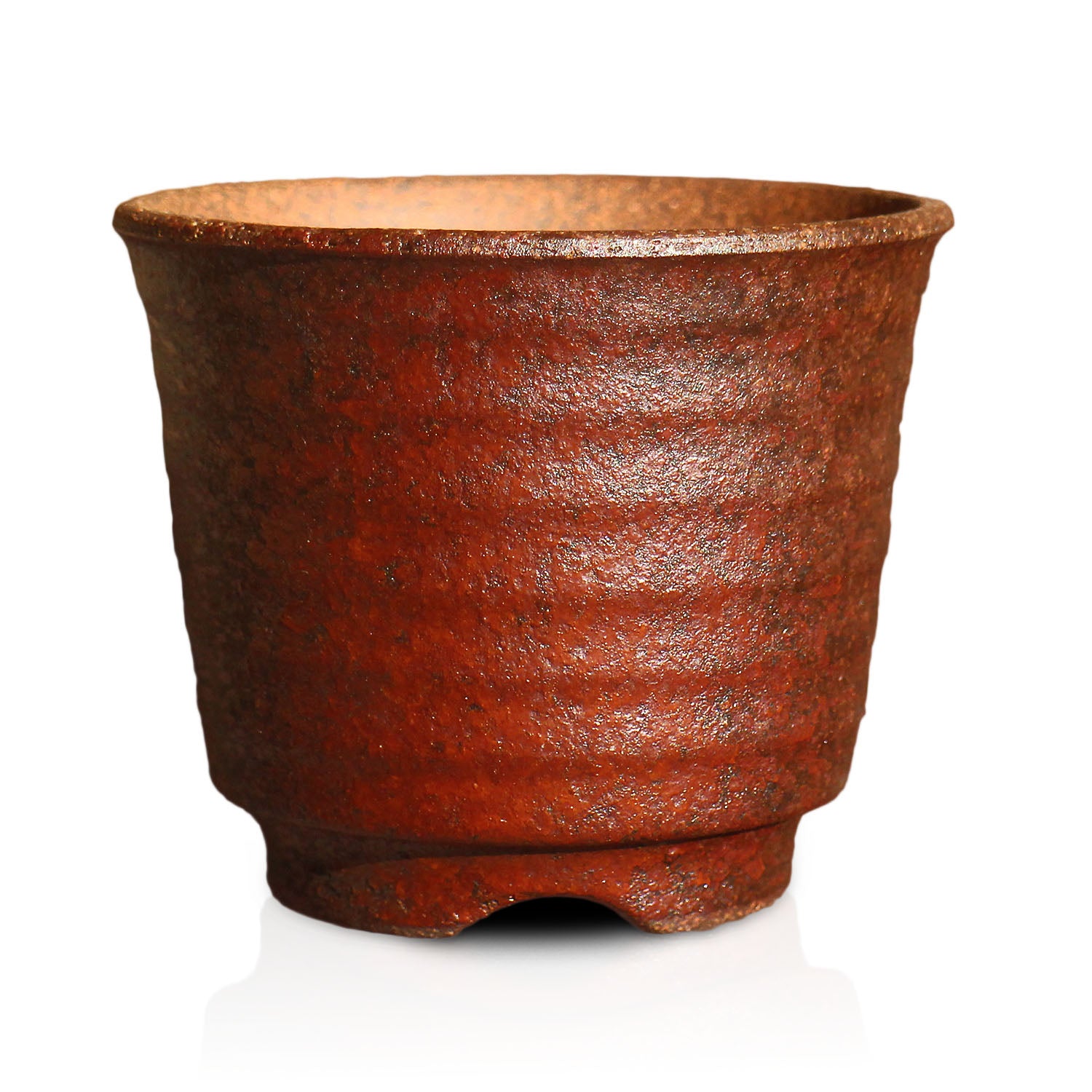 盆栽鉢 六平 赤吹 3号 四日市萬古焼 丸 円形 陶器 約9センチ – うめ