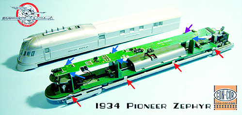 KB120: Decoder Installation in the H0-scale Con-Cor Pioneer Zephyr