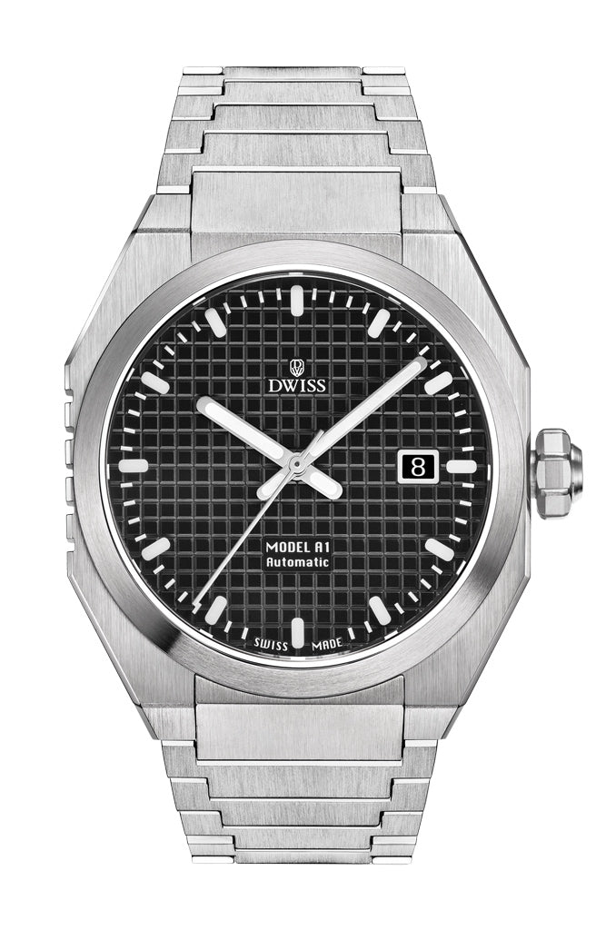 DWISS A1 Black: Automatic Swiss Made watch with 68 hours power