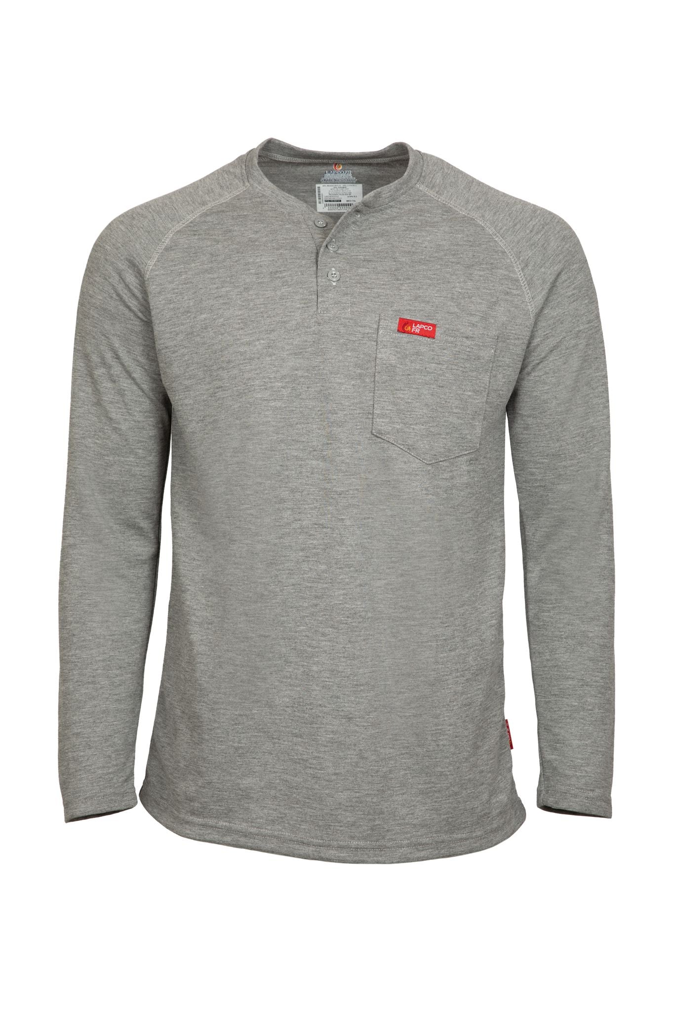 FR Raglan Sleeve Henley T-Shirt – 6oz. Inherent Knit | Gray