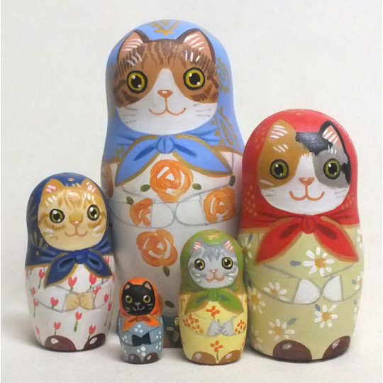 マトリョーシカ の猫 商品詳細 猫雑貨 猫グッズ 【手作り猫雑貨 ネコモコ】