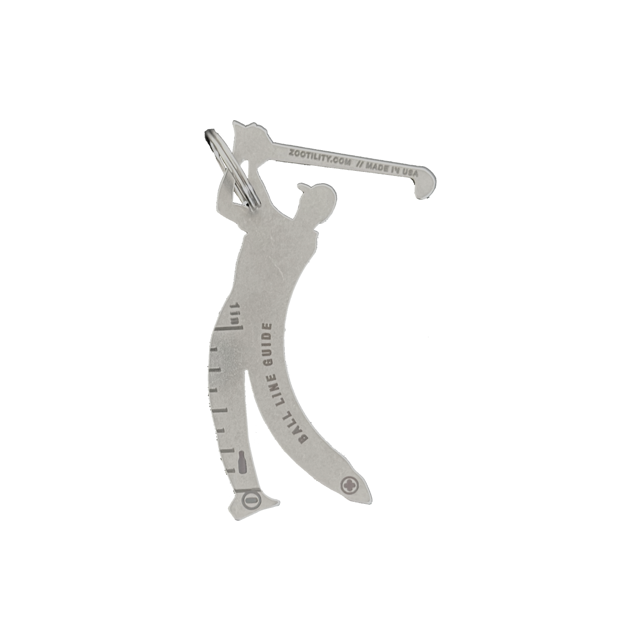 Golf Keychain Pocket 6-in-1 Multi-Tool Stainless Steel Made In USA