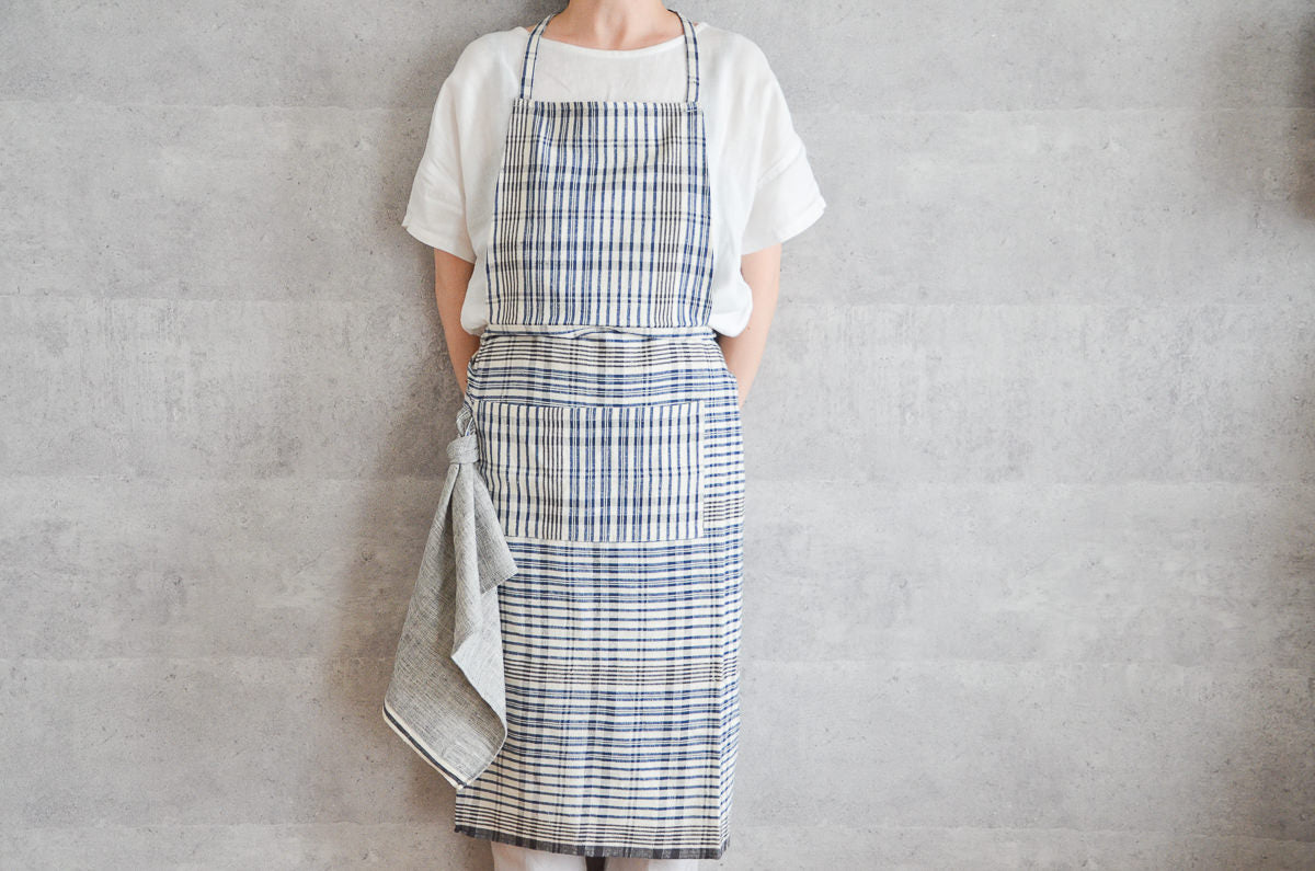 手織りカディのホルターネックエプロン – 市川籠店 | 1basketry
