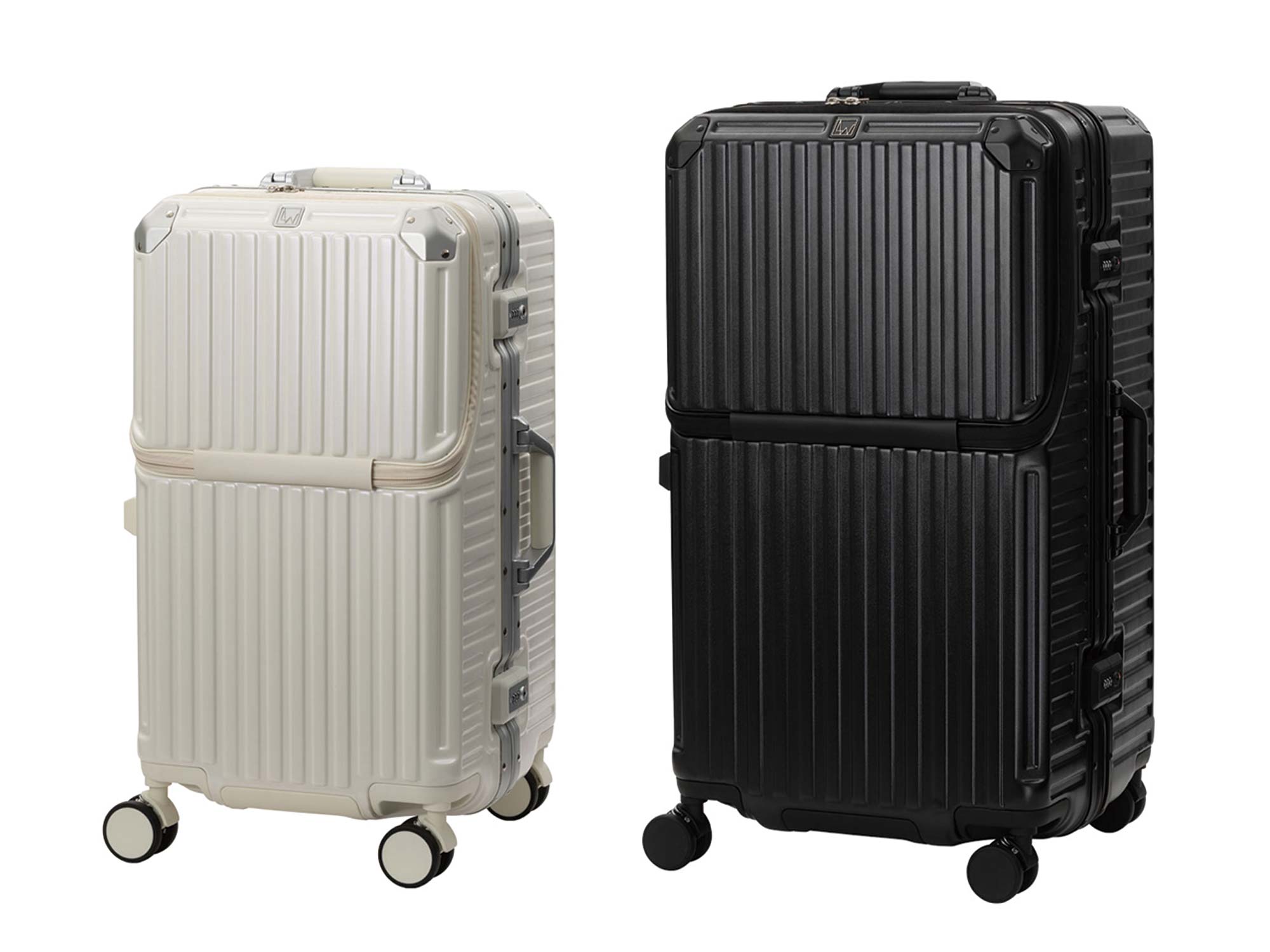 フロントオープン＆ストッパー付きダブルキャスター搭載の多機能スーツ