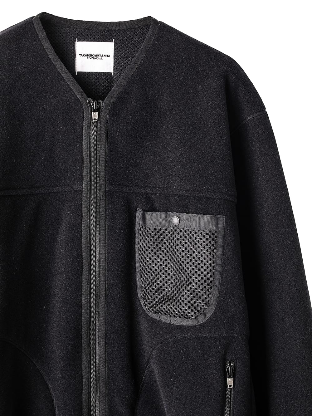 sc.0002AW25-black ジップアップカーディガン The Black-and-White