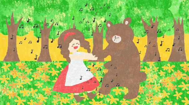 森のくまさんの絵本の世界♪page4イラスト - No: 24360696｜無料