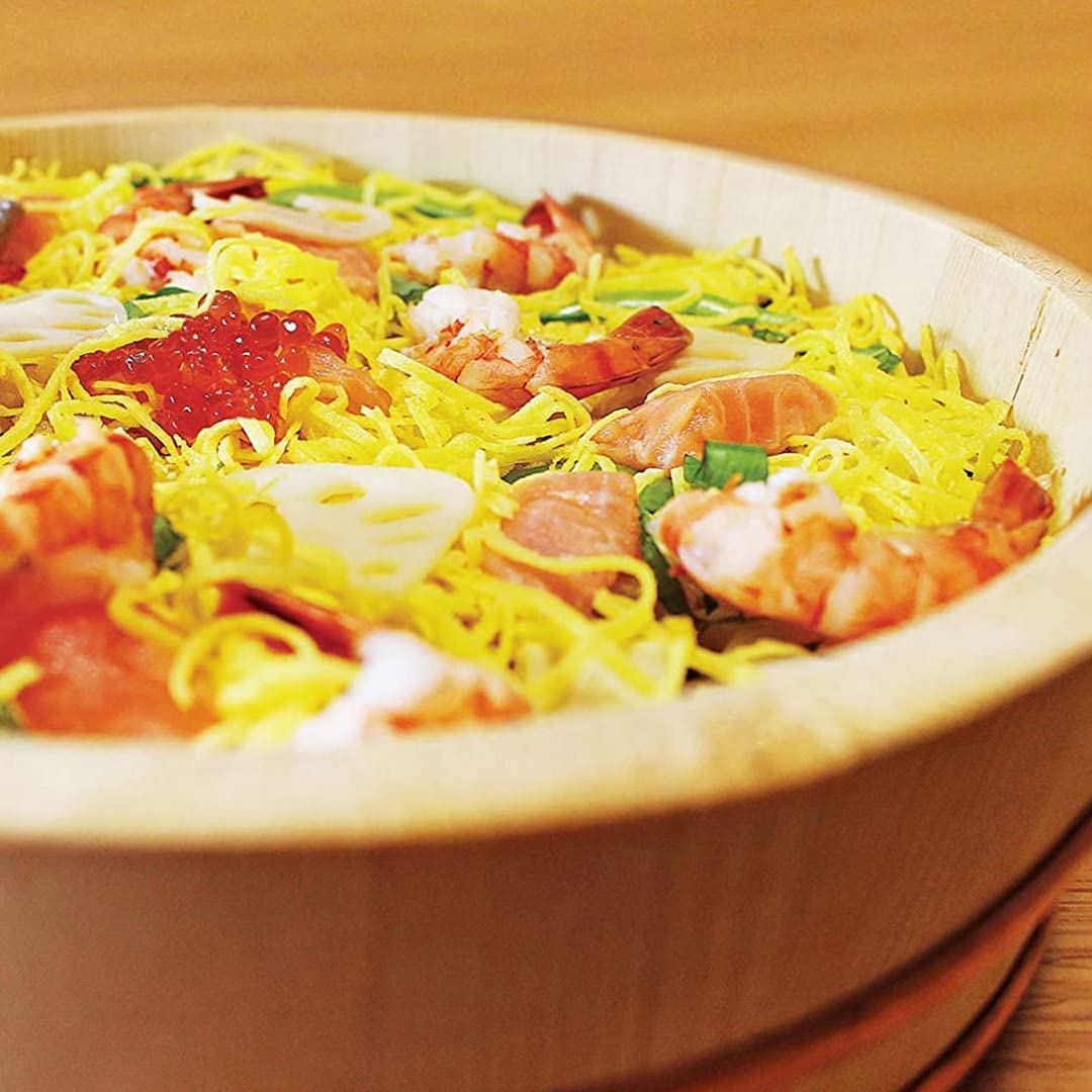 TIKUSAN Wooden Hangiri Sushi Oke Rice Mixing Tub Made of Sawara