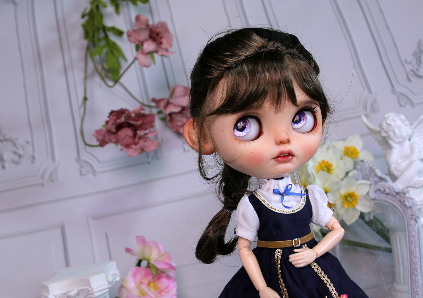 楽天市場】ブライス blythe ウィッグ 三つ編み 編み込み ポニーテール