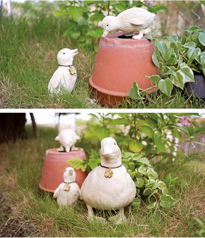 楽天市場】アヒル ダック 2匹セット 子供 鳥 ガーデンオーナメント