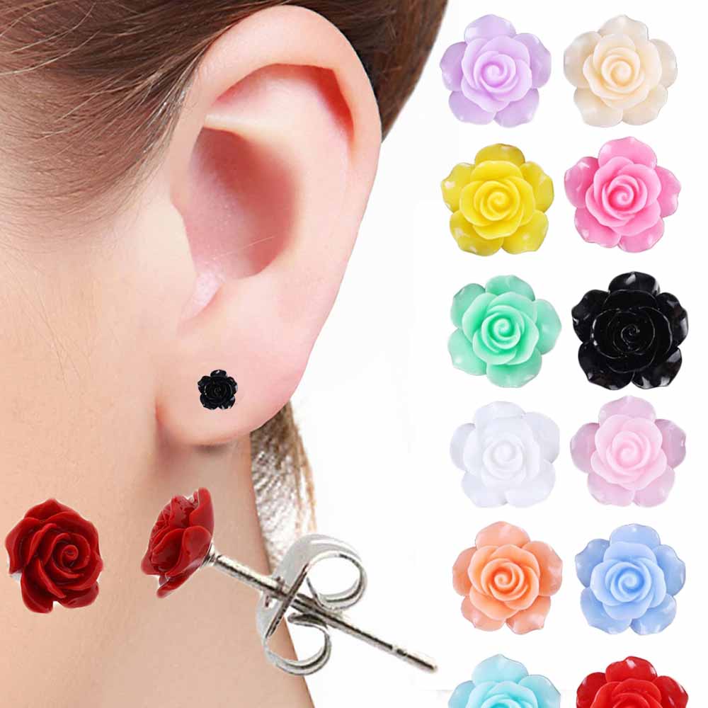 楽天市場】6mmミニローズステンレスピアス 薔薇ピアス バラピアス 1個