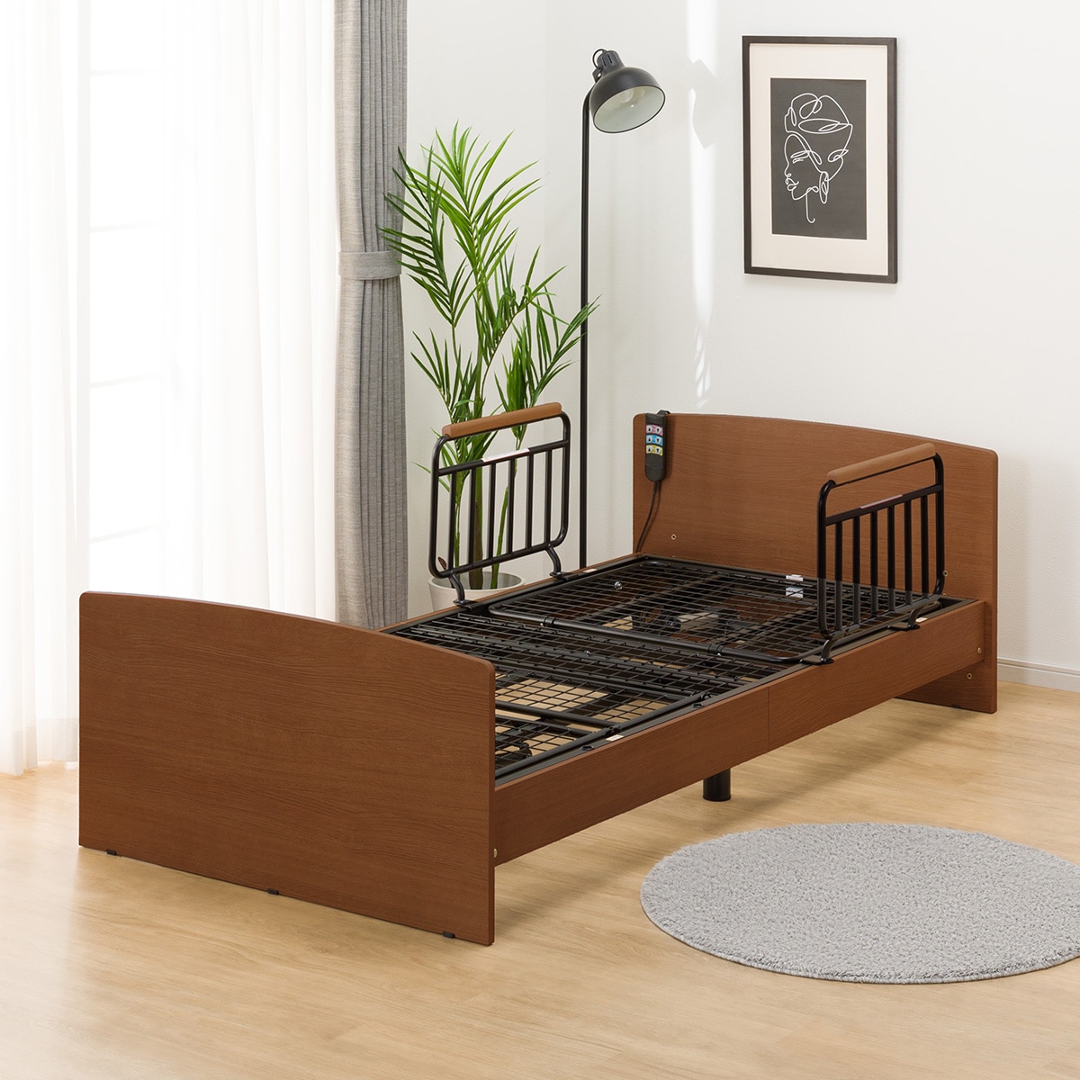 楽天市場】【非課税】電動シングルベッドフレーム(ライズ3 2M-F