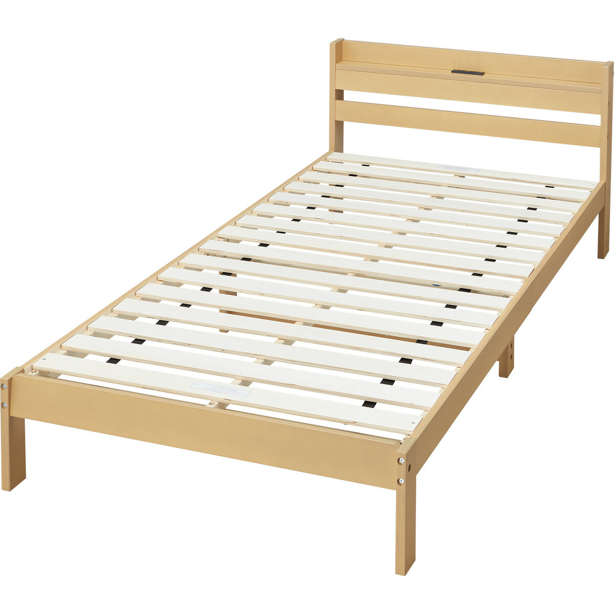 楽天市場】シングルベッドフレーム(WD101 SL 棚・コンセント付き