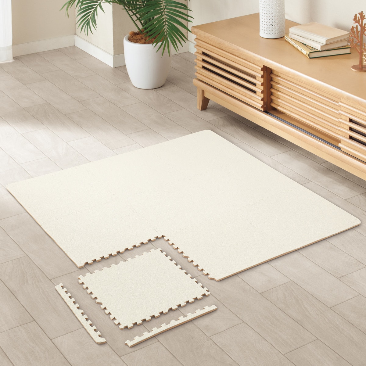 楽天市場】洗える やわらか起毛のジョイントマット 9枚 ふち付き (9P