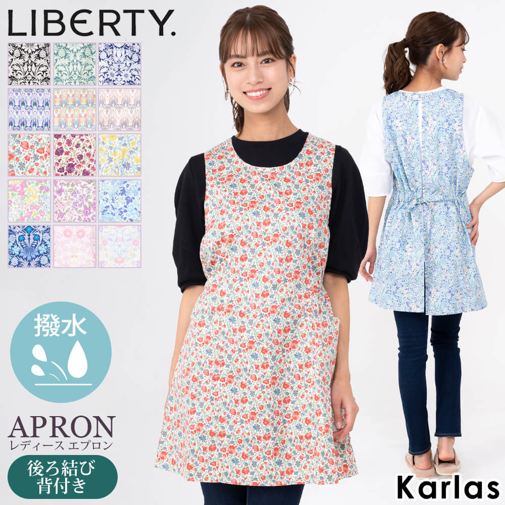 楽天市場】LIBERTY リバティ エプロン レディース 後ろ結び 背付き 撥