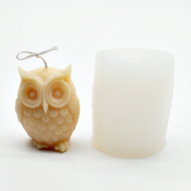 楽天市場】キャンドル型 立体ちいさなフクロウのシリコンモールド 1個