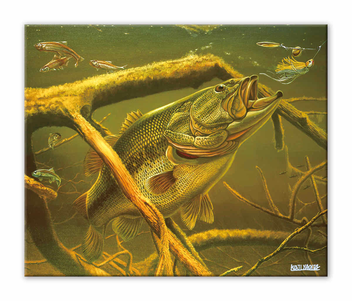 楽天市場】キャンバスアート 八百板浩司 直筆サイン入り ブラックバス4