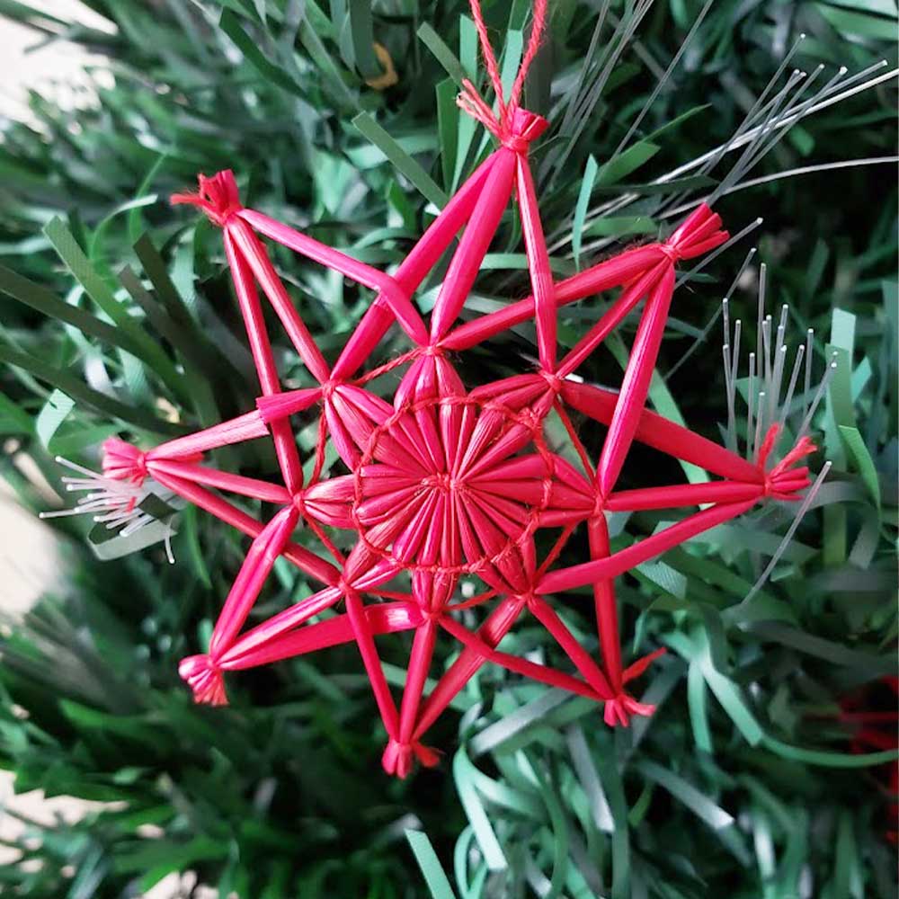 楽天市場】藁製オーナメント ヒンメリセット 赤 クリスマス