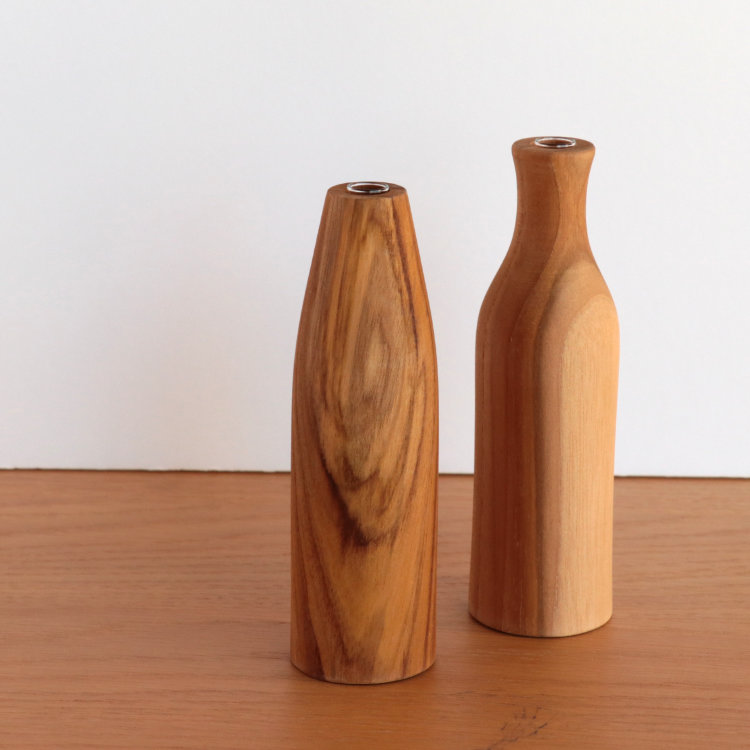 楽天市場】チーク ウッドボトル フラワーベース 一輪挿し チーク お花