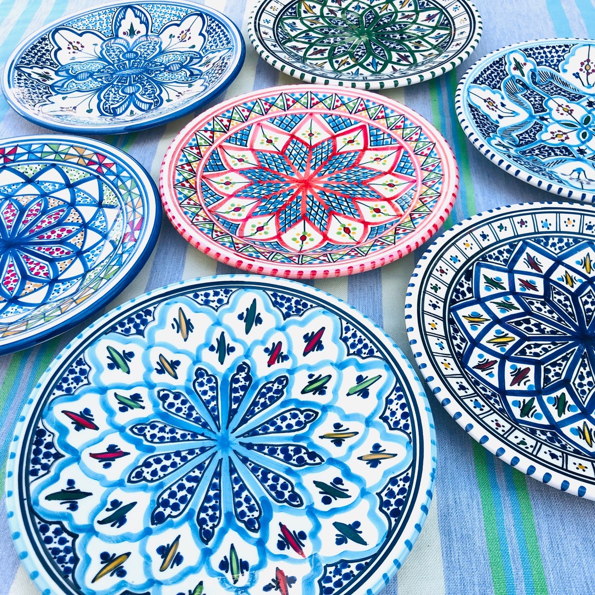 楽天市場】チュニジア・ナブールの陶器 24cm 平皿サークル 手描き陶器