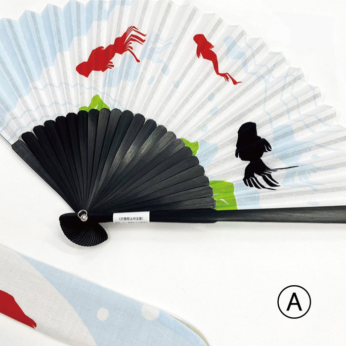 楽天市場】手ぬぐい扇子「金魚 上見」布製／ケース付き／ギフト／粋