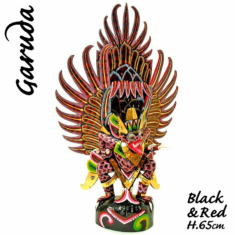 楽天市場】霊鳥ガルーダ［約H.65cm］赤白黒鱗 木製 オブジェ 置物