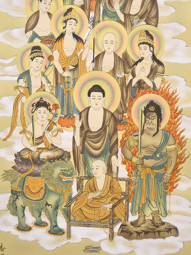 楽天市場】掛軸「十三仏」大師入り 4尺 桐箱入【真言十三仏】【真言宗