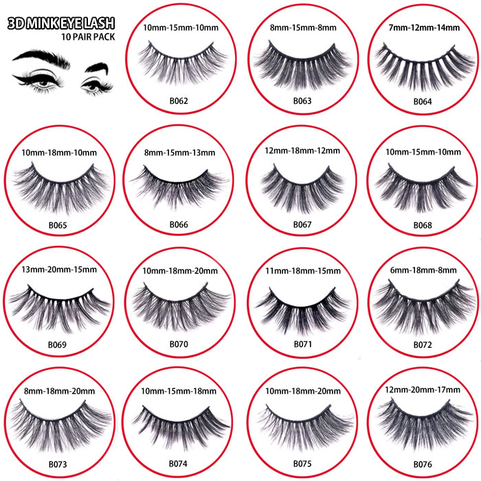 楽天市場】10組セット ミンク つけまつげ つけま MINK 3D HAIR