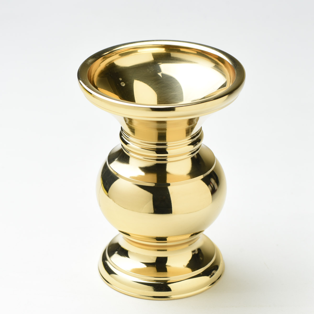 楽天市場】花立 真鍮製 花瓶 京丸型 花立 無地 磨 フッ素加工 4.0号