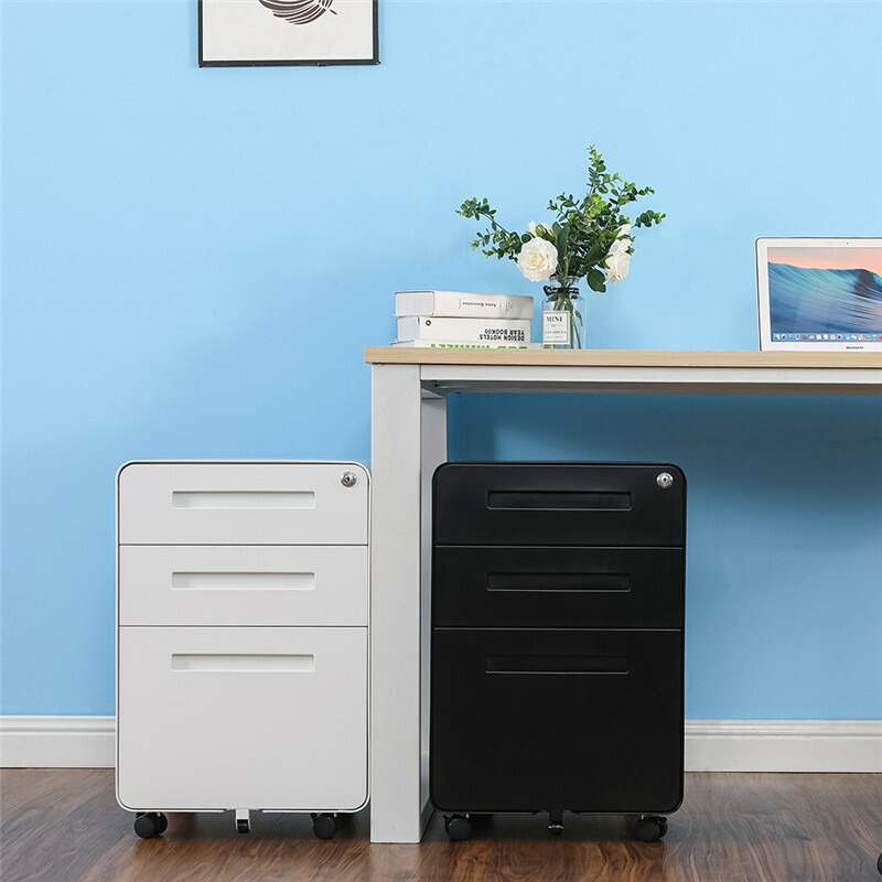 楽天市場】デスクワゴン 組立不要 完成品 3段オールロック オフィス