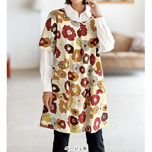 楽天市場】エプロン 綿100％おしゃれなエプロンチュニック(M〜5L