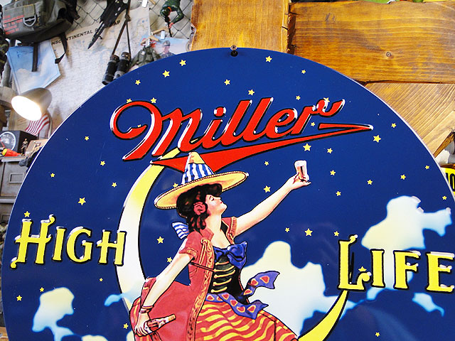 楽天市場】ミラービール ムーンレディ エンボス ティンサイン 看板