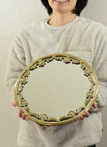 楽天市場】ブラスゴールド ラウンドミラートレイ 黄金色の真鍮製 丸型