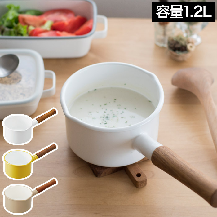 楽天市場】片手鍋 IH対応 14cm ガス 直火 琺瑯 鍋 365methods