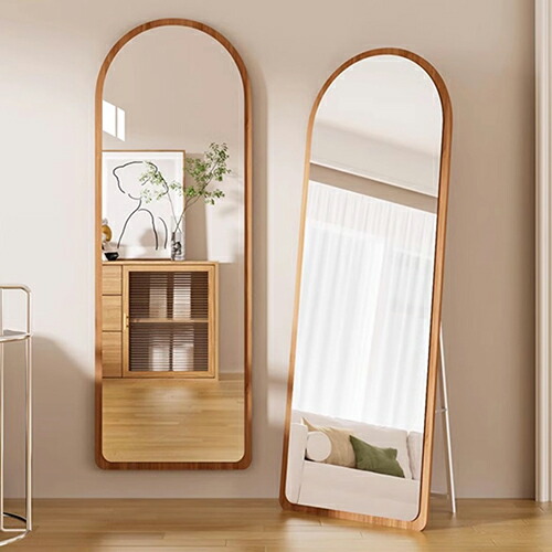 楽天市場】スタンドミラー 全身鏡 2WAY 壁掛け 天然木 アンティーク風