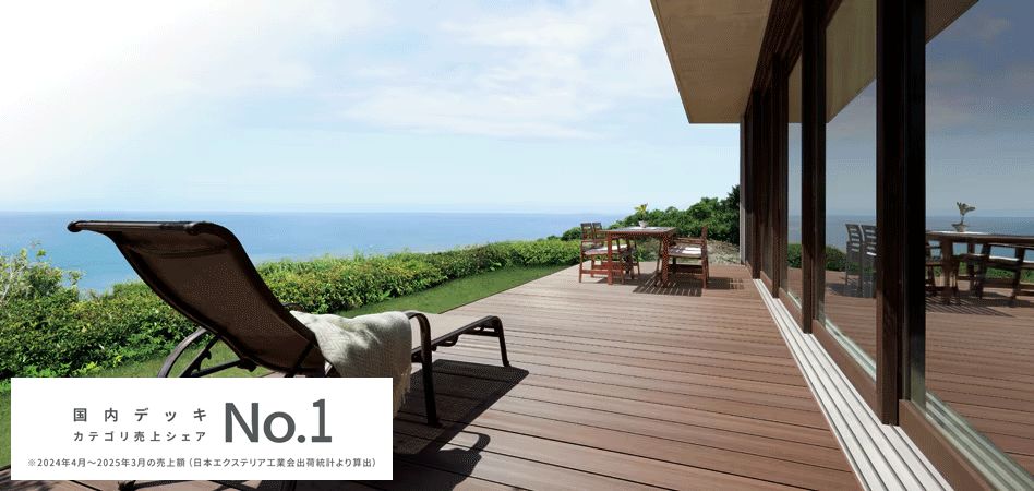 楽天市場】ウッドデッキ 人工木 工事付 樹ら楽ステージ 木彫 間口2間