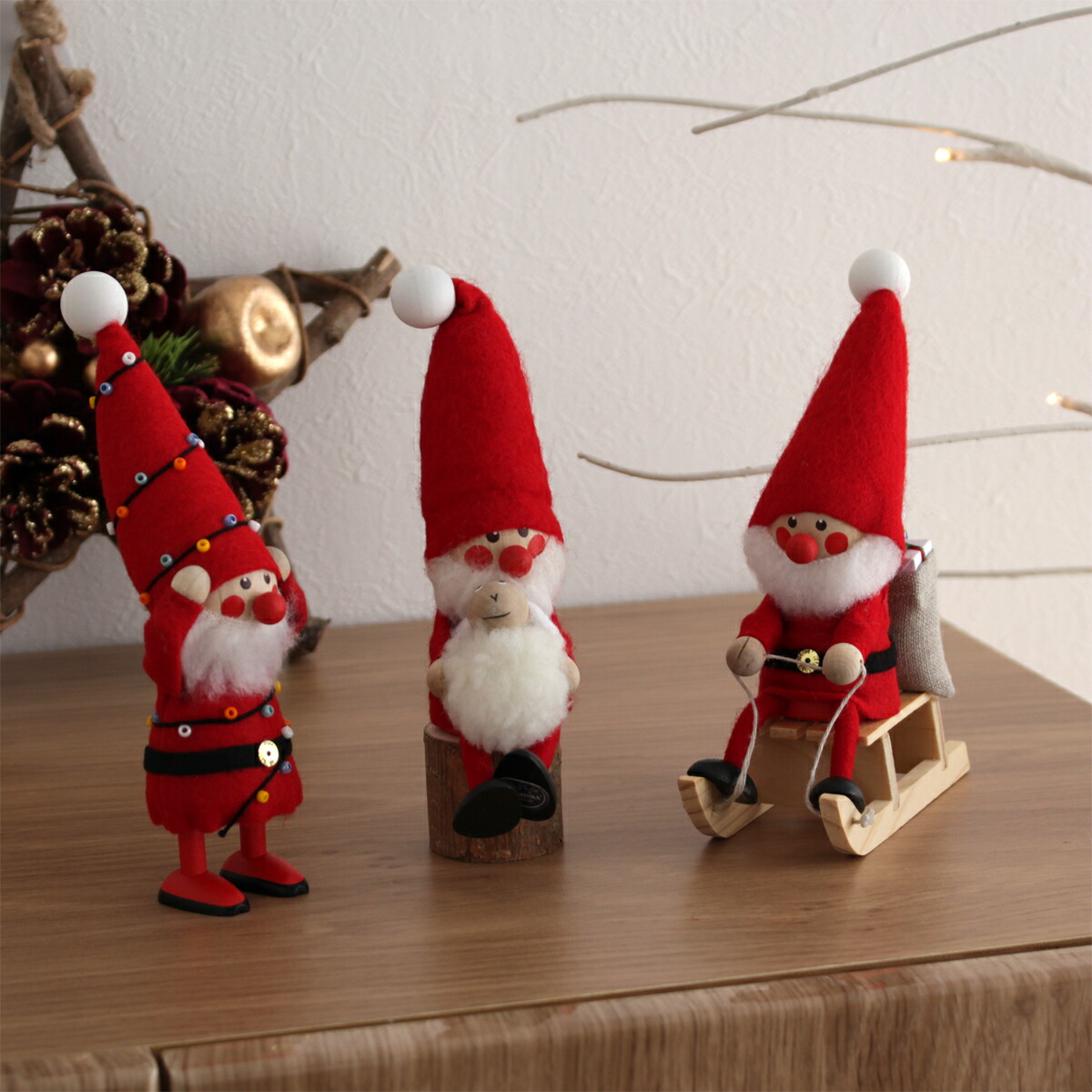 楽天市場】ノルディカニッセ 電飾にからまるサンタ フェルトシリーズ