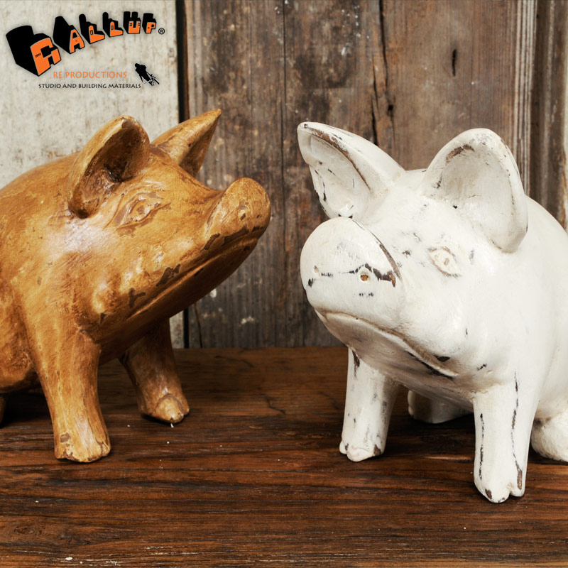 楽天市場】ウッドカービング ピッグ (XS)【木彫り 手作り 動物