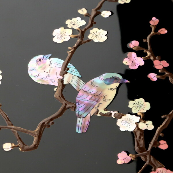 楽天市場】硯箱 すずり箱 螺鈿（らでん） 梅に樫鳥4.5寸 高岡漆器