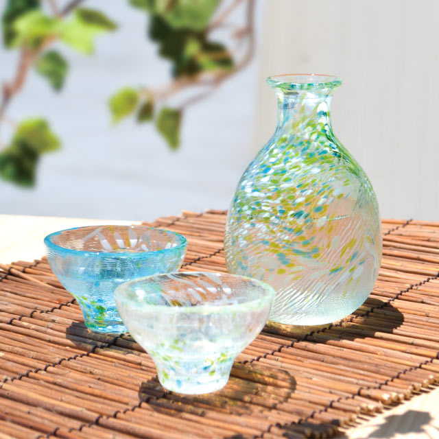 楽天市場】徳利 グリーン 250ml いろしずく 東洋佐々木ガラス（WA170