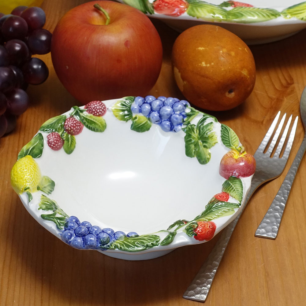 楽天市場】イタリア製 陶器 デザートボウル フルーツ柄 洋食器