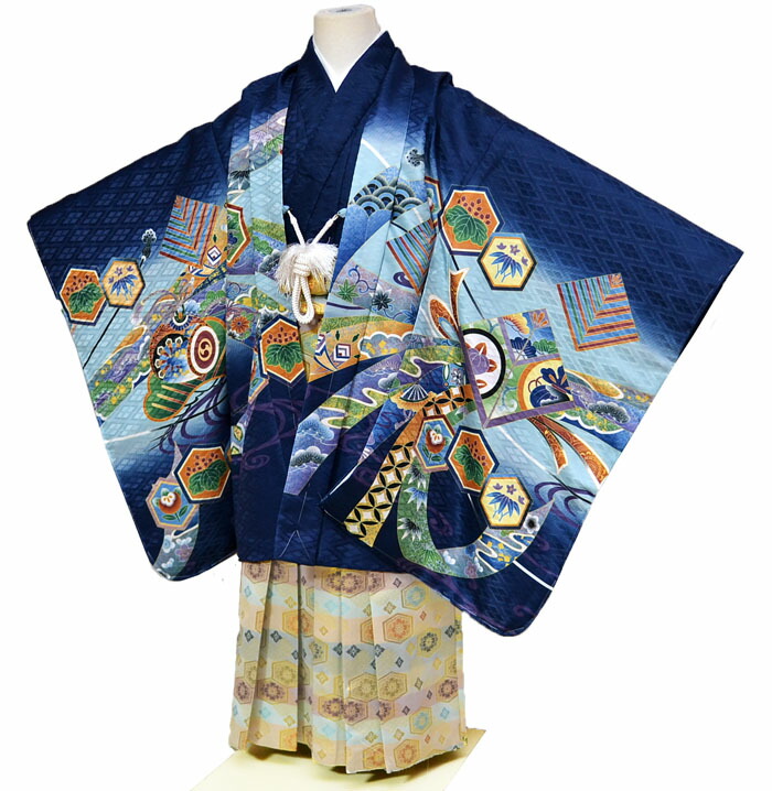 楽天市場】七五三 753 着物 男の子 袴 セット 5歳羽織袴 フルセット 兜